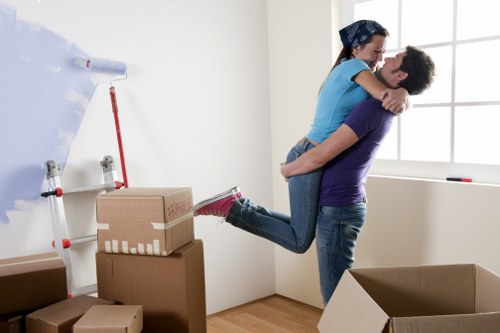 Office furniture and equipment being loaded for same day removals in Dulwich